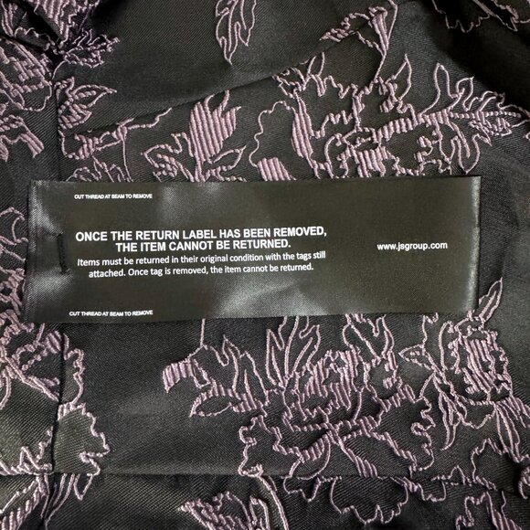 NWT Kay Unger Roslyn Floral Jacquard Gown Black & Lavender Women's Size 12 - Picture 13 of 15